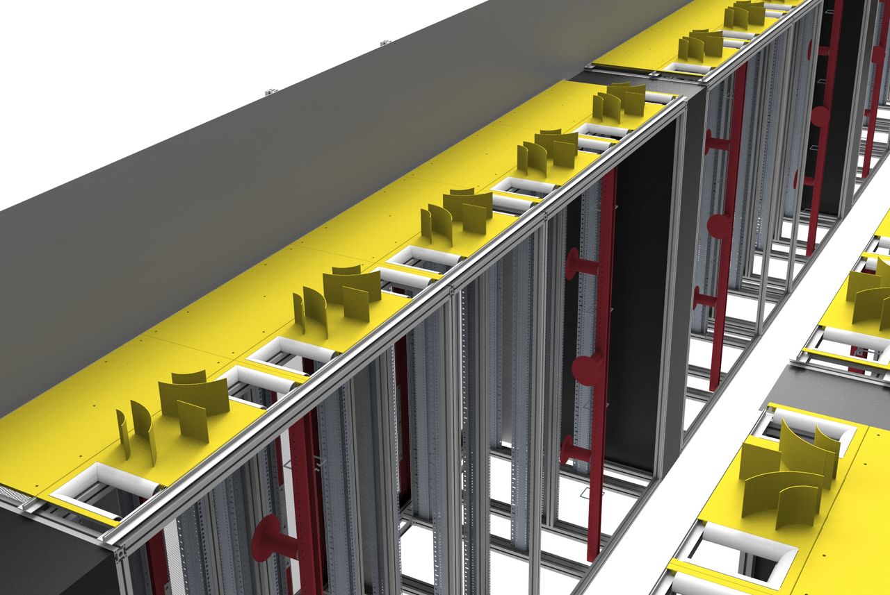 WISAR 19Zoll Technik Patchkanäle auf Racks
